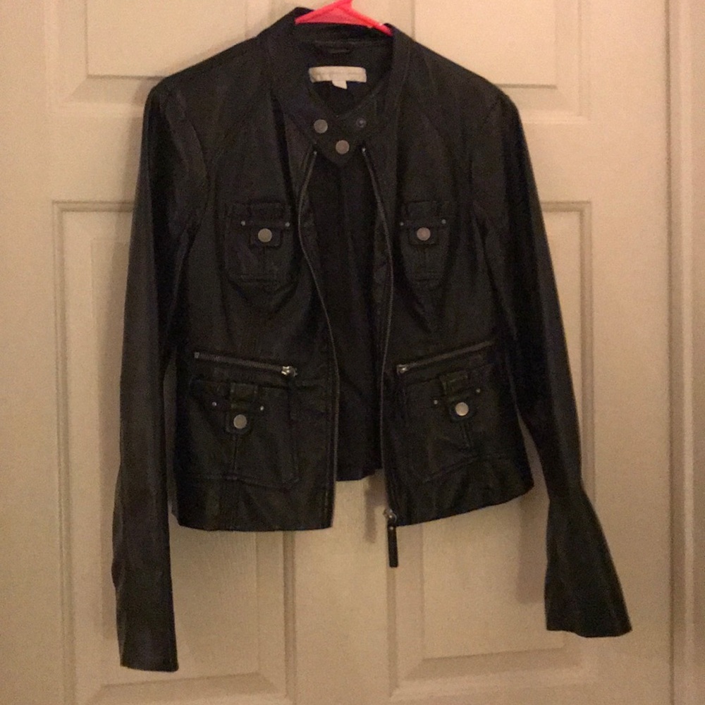 Black faux leather jacket